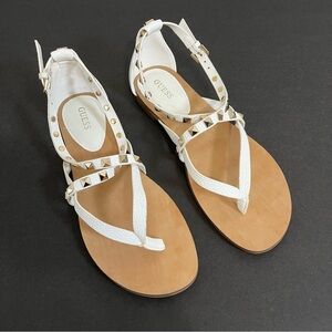 Guess Nizana White Rivited Thong Sandal